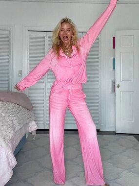 Jordann dream pajamas 2pc set so soft with the denim look size S